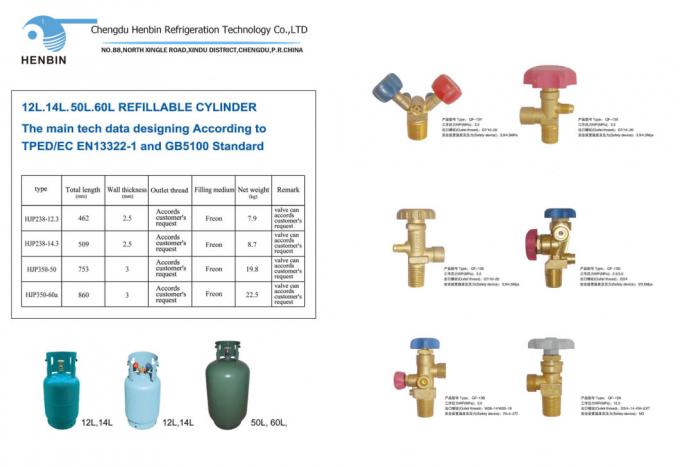 ISO Stainless Steel Tank R410A Environment Refrigerant Gas